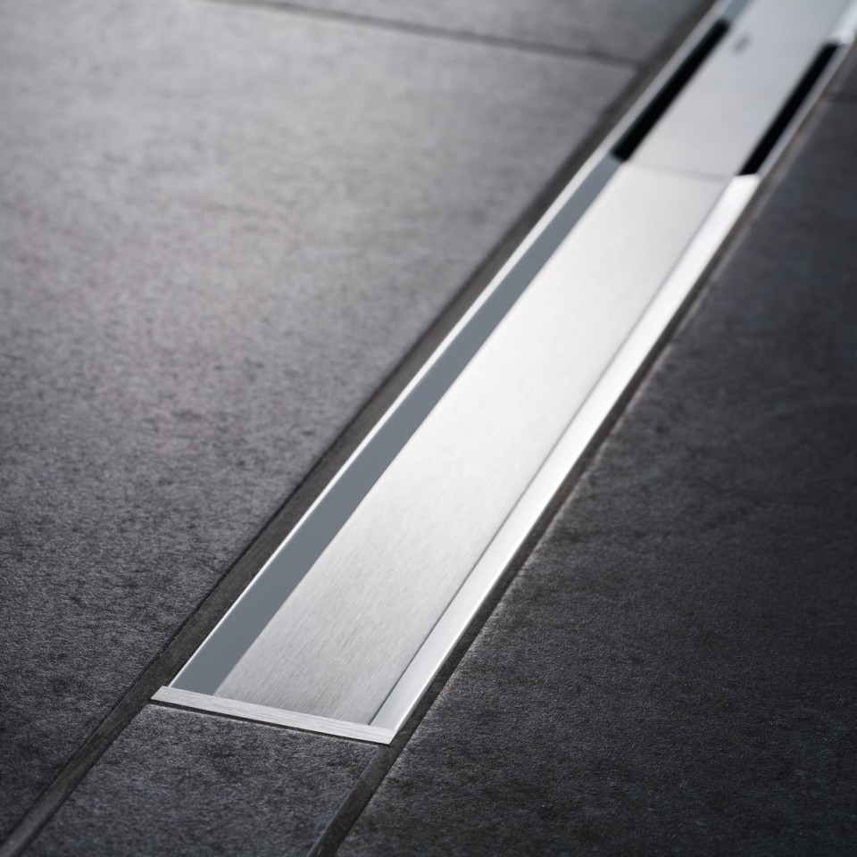 ZEKOO Scarico Doccia Lineare 30,5 Cm In Acciaio Inox 304 Con Griglia Porta Piastrelle E Filtro, Nichel Spazzolato - 2