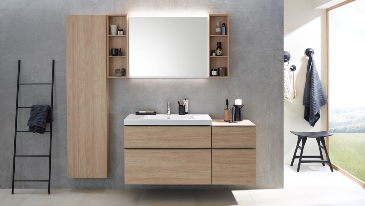 Lavabo con mobili bagno della serie Geberit iCon Lavabo con mobili bagno della serie Geberit iCon