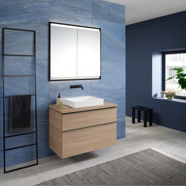 Lavabo da appoggio Mix & Match Geberit ONE con mobile sottolavabo Geberit iCon