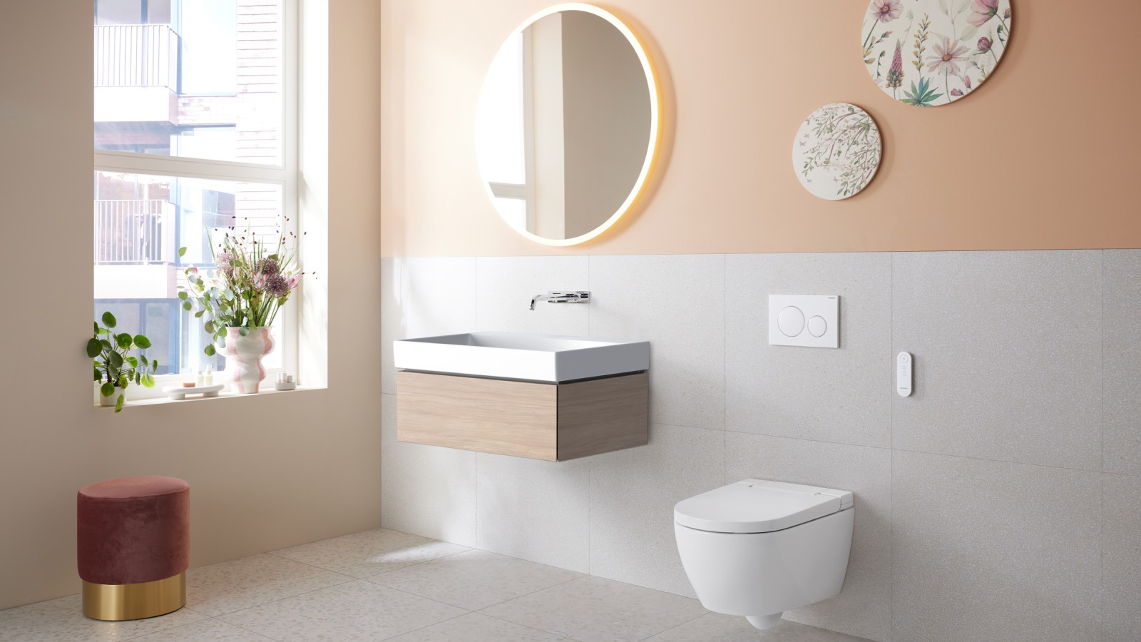 Bagno con vaso bidet Geberit AquaClean Alba