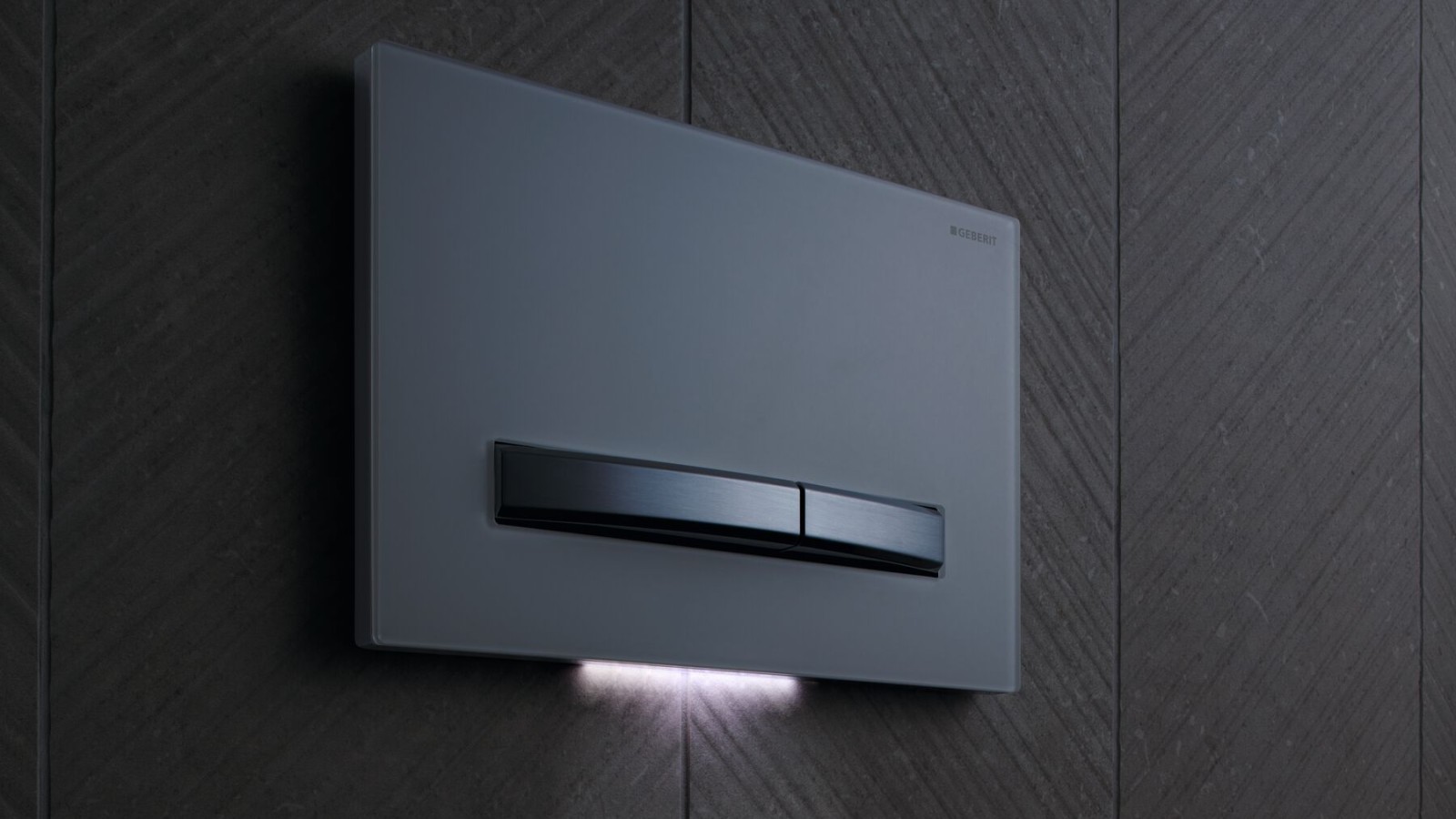 Geberit Sigma50 in bianco con luce di cortesia Geberit Sigma50 in bianco con luce di cortesia