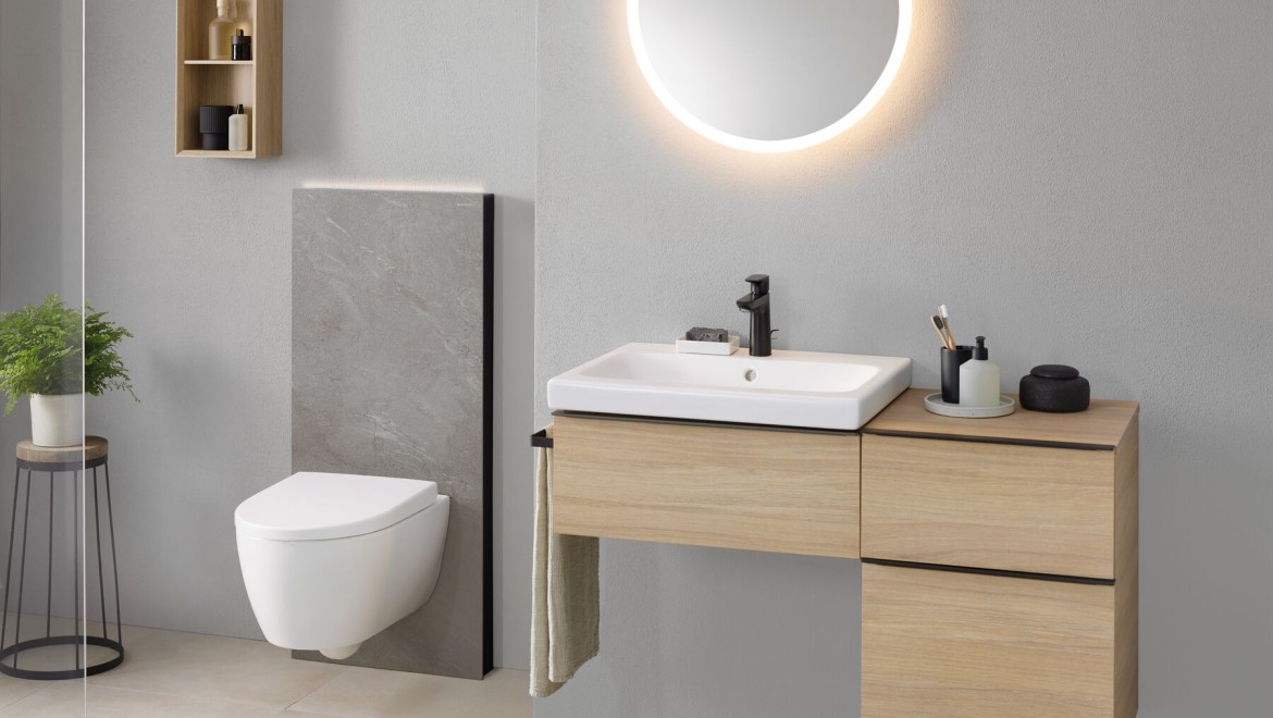Geberit Monolith Plus con luce accesa (© Geberit) Geberit Monolith Plus con luce accesa (© Geberit)