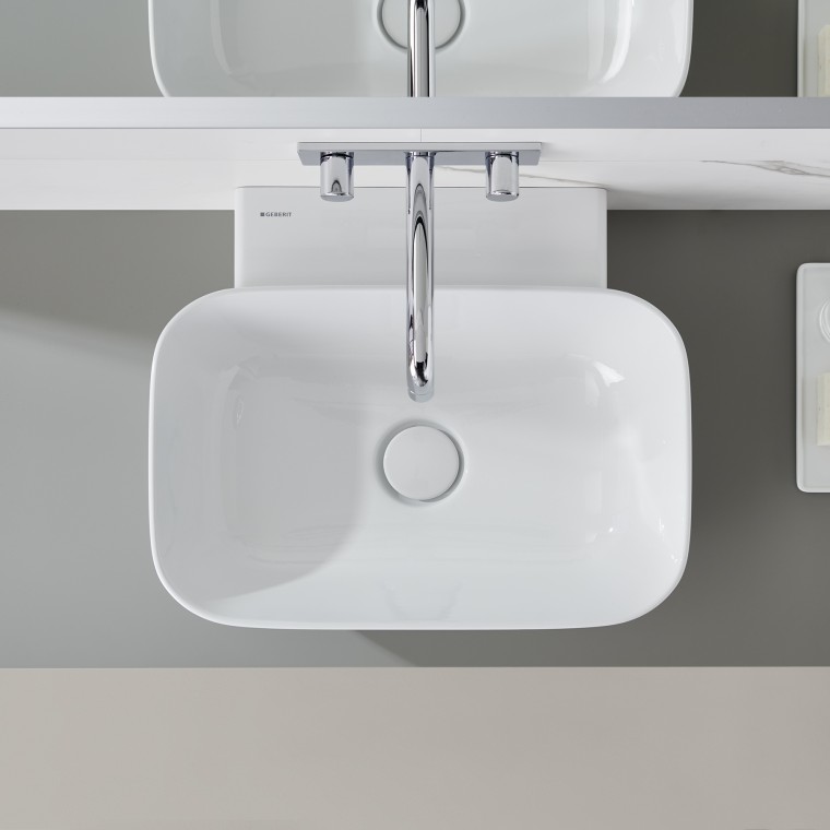 Lavabo da appoggio Geberit ONE, versione a bacinella Lavabo da appoggio Geberit ONE, versione a bacinella