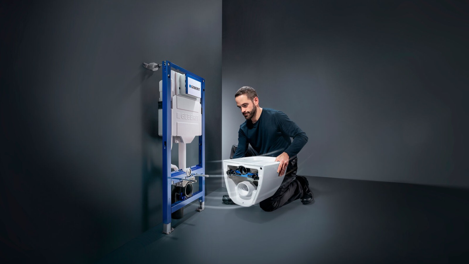 Sistema WC per installazione idraulica composto da cassetta ad incasso Geberit Sigma e WC Geberit Acanto Sistema WC per installazione idraulica composto da cassetta ad incasso Geberit Sigma e WC Geberit Acanto