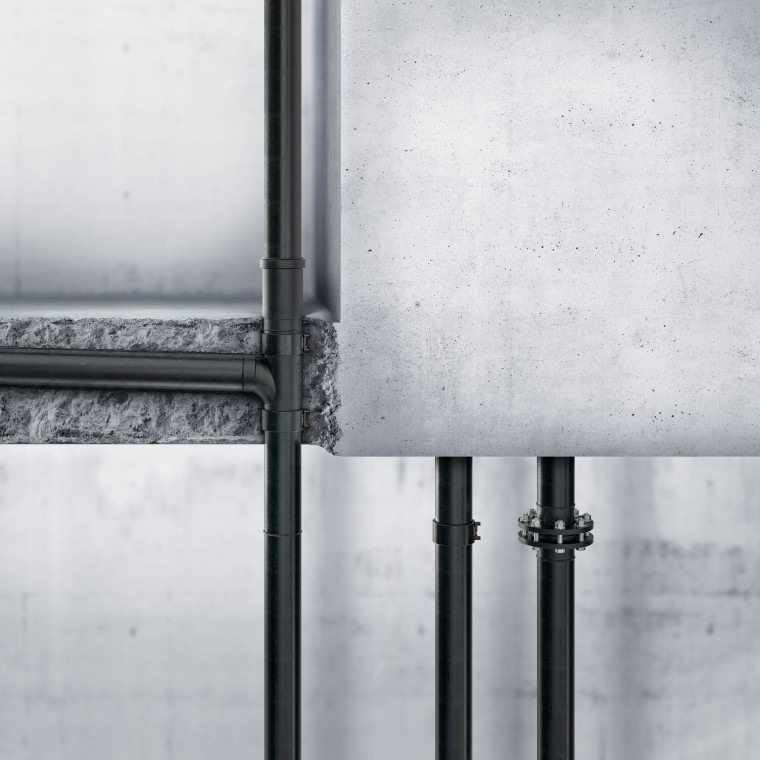 Geberit PE può essere posato anche nel calcestruzzo Geberit PE può essere posato anche nel calcestruzzo