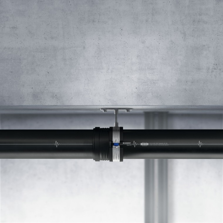 Elementi Geberit Silent-Pro installati con reggipensile Elementi Geberit Silent-Pro installati con reggipensile