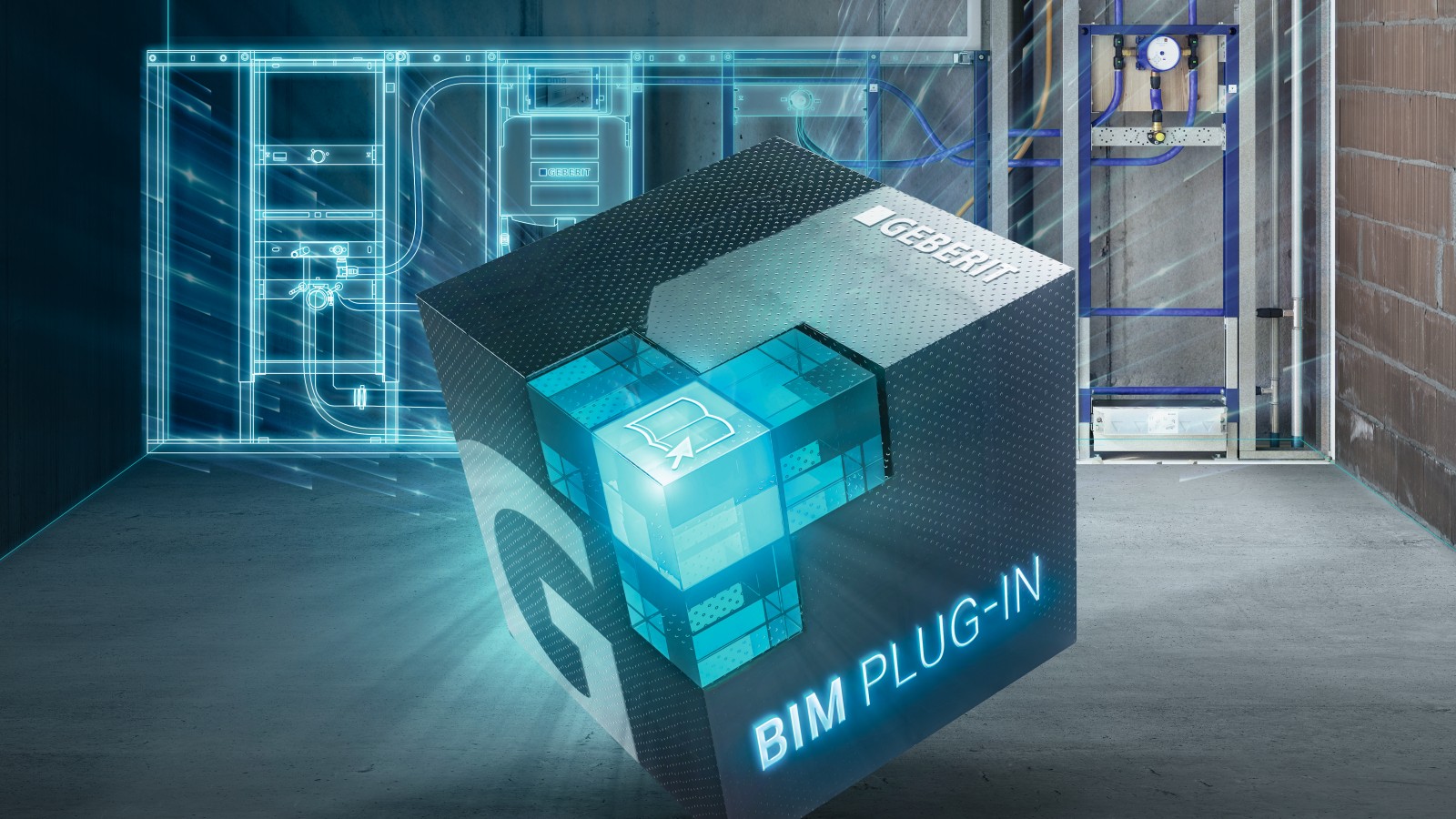 Plug-in BIM con progetto di cantiere di un bagno sullo sfondo Plug-in BIM con progetto di cantiere di un bagno sullo sfondo