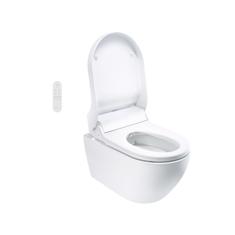 Geberit AquaClean Tuma con coperchio aperto Geberit AquaClean Tuma con coperchio aperto