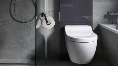 Il modulo sanitario Geberit Monolith con vaso bidet Tuma della serie Geberit AquaClean