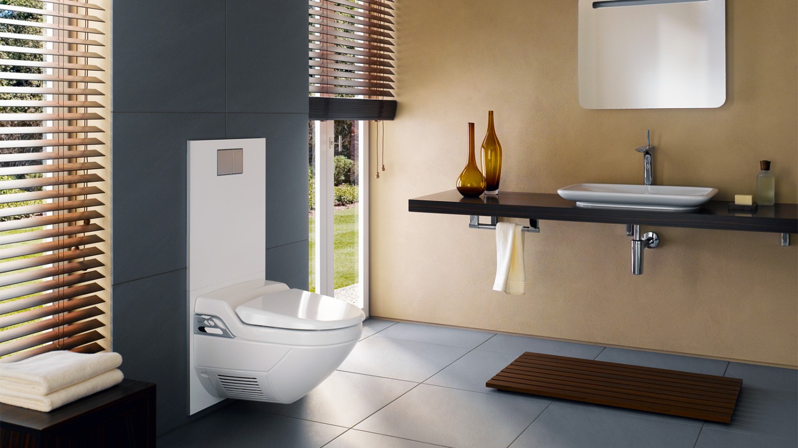 Negli anni '90 si è tornati a preferire il design sobrio e i bagni si sono leggermente ampliati