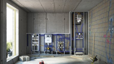 Installazione di Geberit Duofix a parete applicata e cassette in un sistema a parete