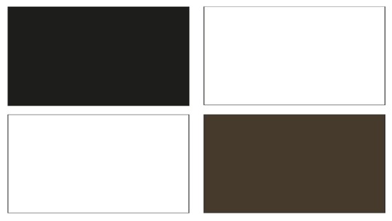 Pareti di separazione per orinatoi Geberit di colore bianco, nero, vetro terra d'ombra e materiale sintetico bianco