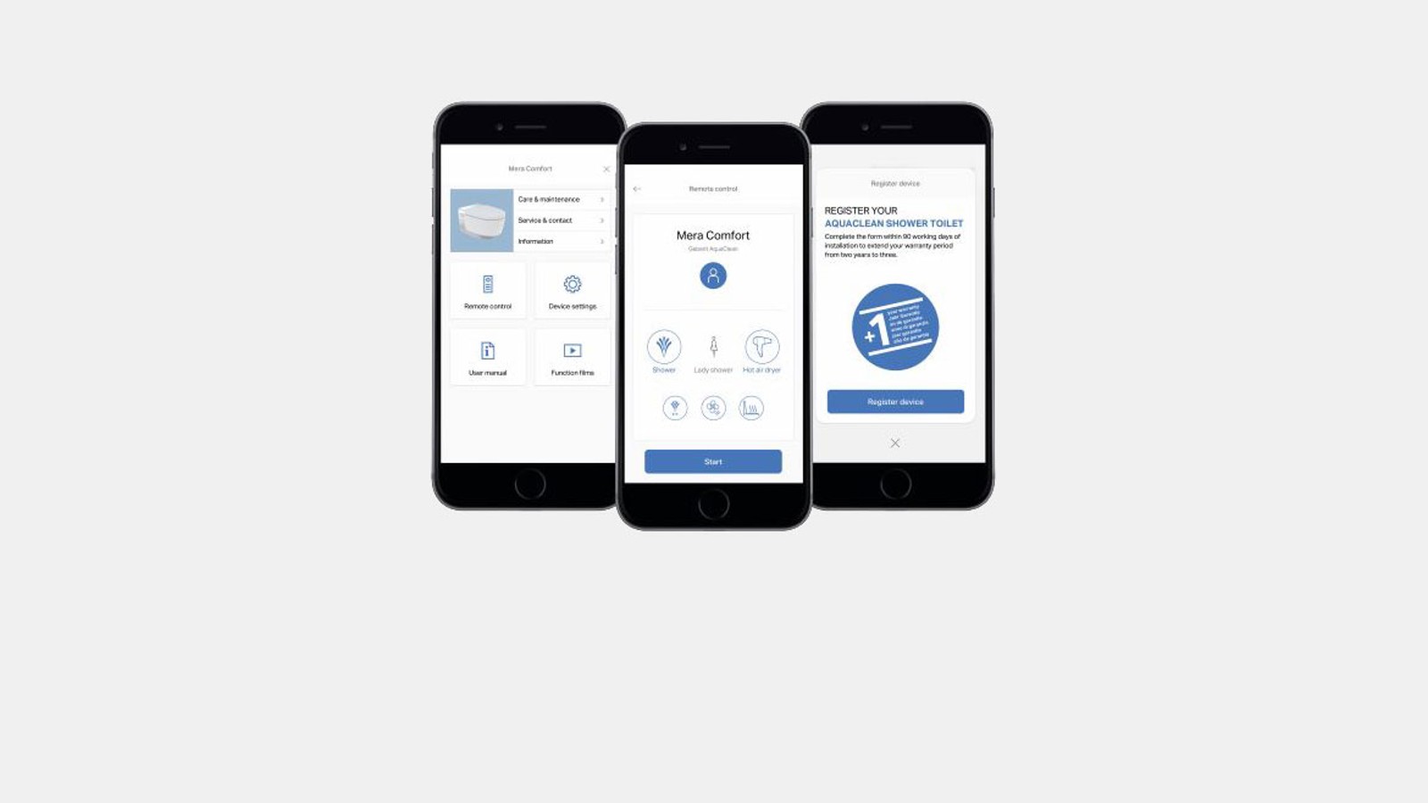 Visualizzazione di schermate App Geberit Home