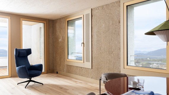 Gli interni della più grande casa in canapa d’Europa sono realizzati con mattoni in canapa. (© Openly / Jens Ellensohn)
