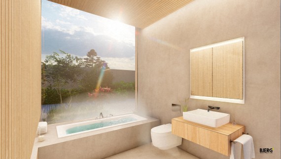 Un bagno di 6 metri quadri deve trasmettere calma e tranquillità (© Bjerg Arkitektur)