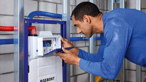 Sistema Geberit Duofix con dispositivo antiristagno HS30 integrato (© Geberit) Sistema Geberit Duofix con dispositivo antiristagno HS30 integrato (© Geberit)