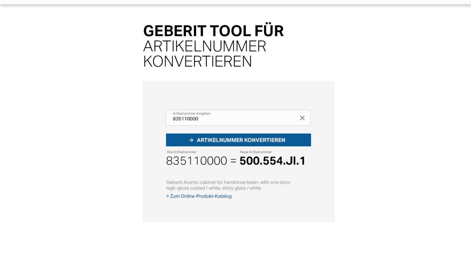 Convertitore dei codici articolo