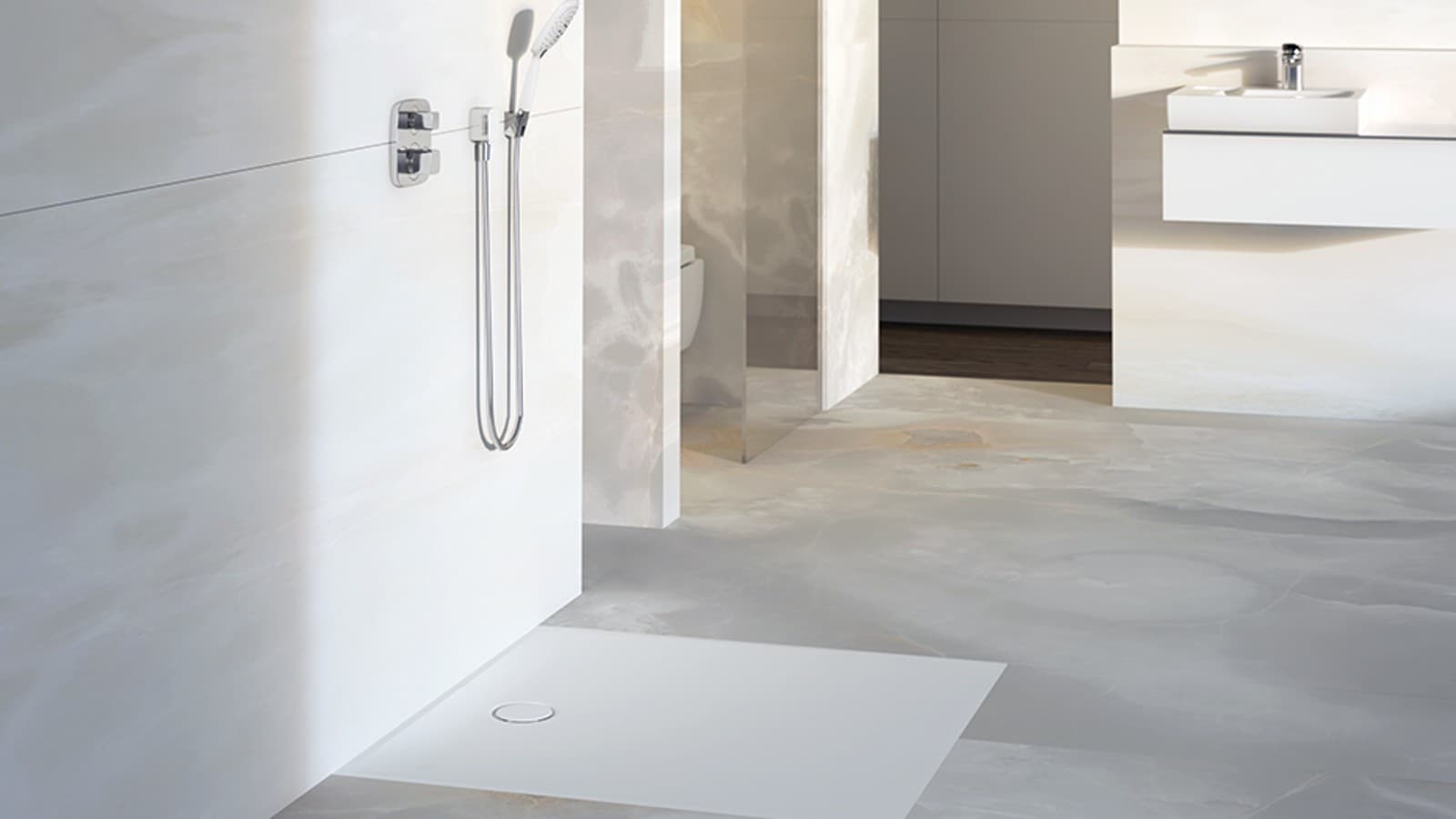 Bagno con superficie doccia Geberit Setaplano Bagno con superficie doccia Geberit Setaplano