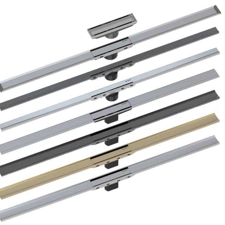 Panoramica degli scarichi per doccia Geberit CleanLine Panoramica degli scarichi per doccia Geberit CleanLine