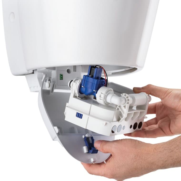 Unità di comando per orinatoi Geberit in una piattaforma di allacciamento Unità di comando per orinatoi Geberit in una piattaforma di allacciamento