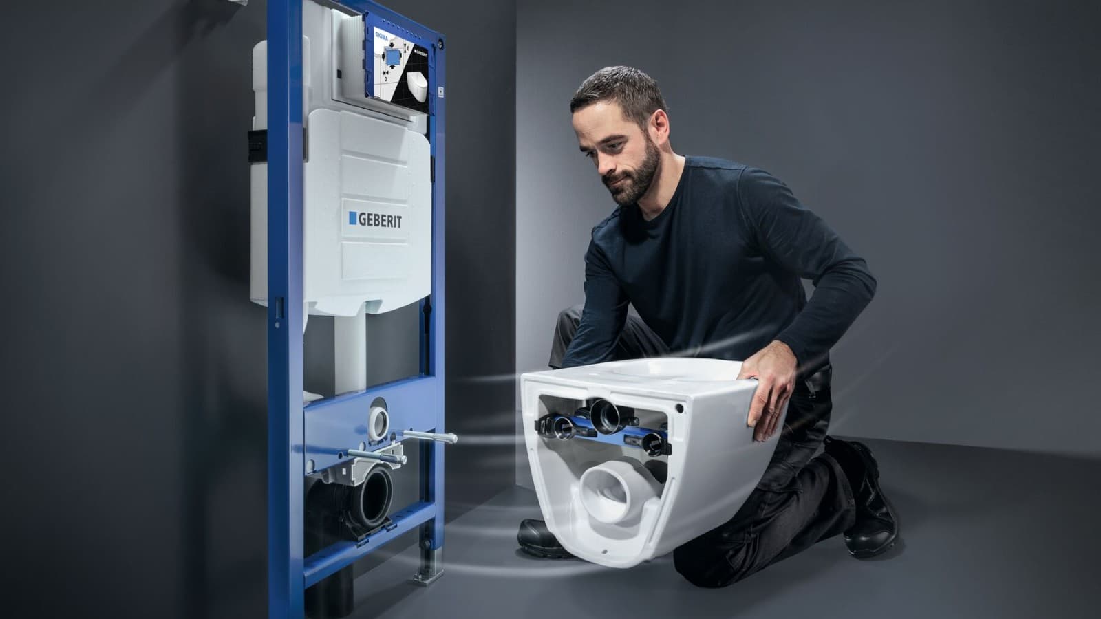 Sistema WC per installazione idraulica composto da cassetta ad incasso Geberit Sigma e WC Geberit Acanto. Sistema WC per installazione idraulica composto da cassetta ad incasso Geberit Sigma e WC Geberit Acanto.