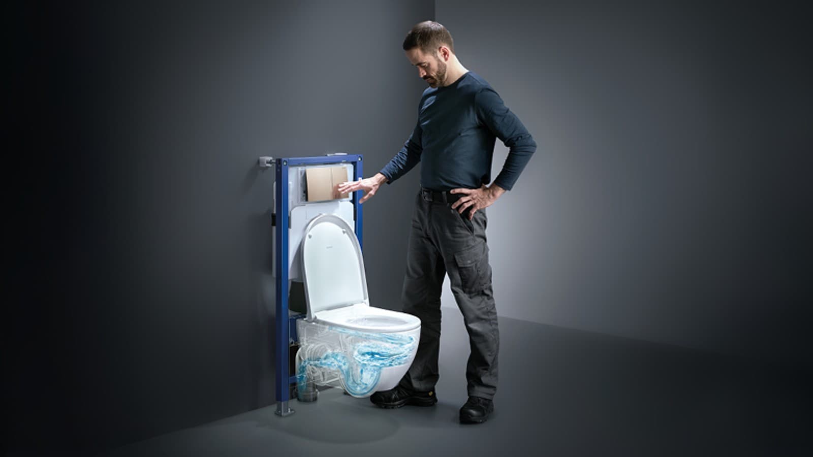 Eccezionali prestazioni di scarico con la tecnologia di scarico Geberit e il WC Geberit Acanto Eccezionali prestazioni di scarico con la tecnologia di scarico Geberit e il WC Geberit Acanto