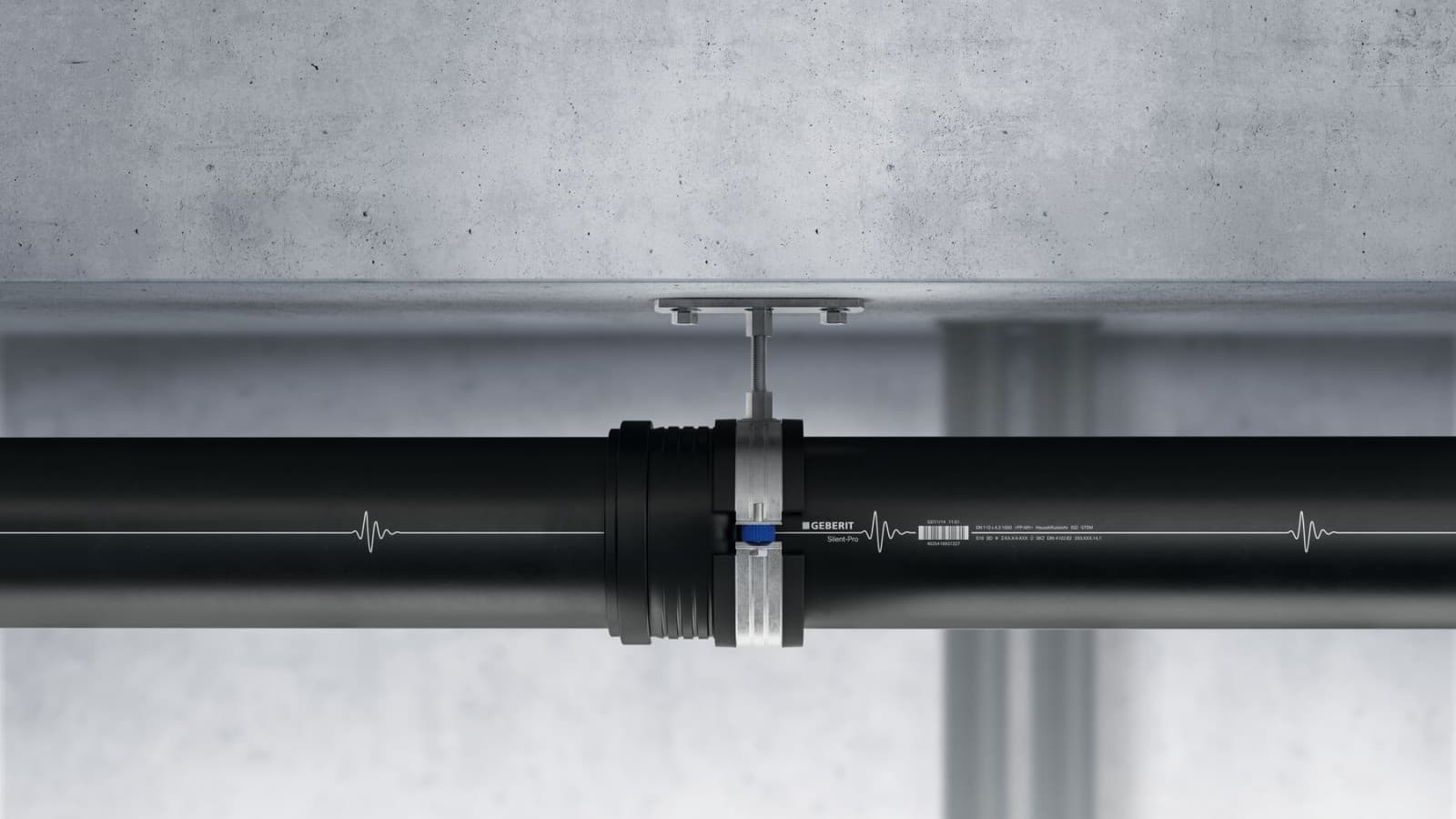 Vista in sezione di un condominio con sistemi di scarico Geberit Vista in sezione di un condominio con sistemi di scarico Geberit