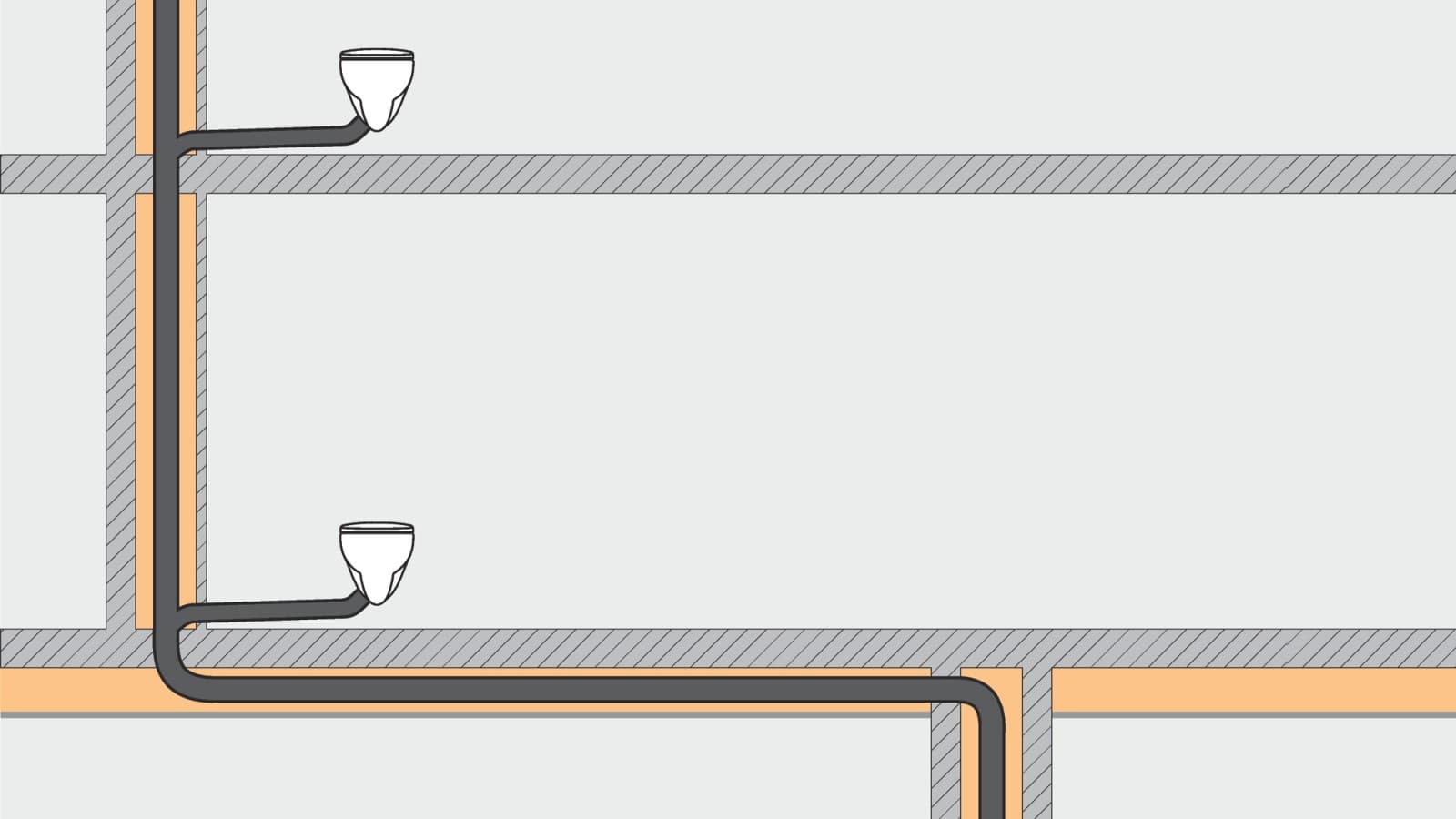 I sistemi di scarico con Geberit SuperTube richiedono meno spazio e offrono maggiore libertà nella progettazione. I sistemi di scarico con Geberit SuperTube richiedono meno spazio e offrono maggiore libertà nella progettazione.
