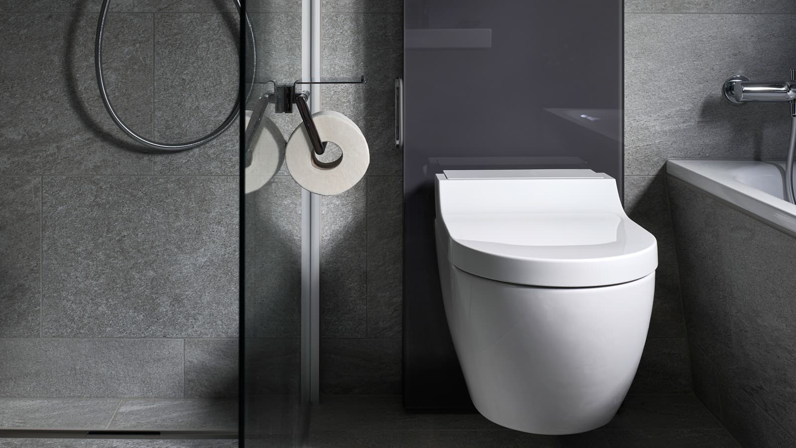 Il modulo sanitario Geberit Monolith con vaso bidet Tuma della serie Geberit AquaClean Il modulo sanitario Geberit Monolith con vaso bidet Tuma della serie Geberit AquaClean