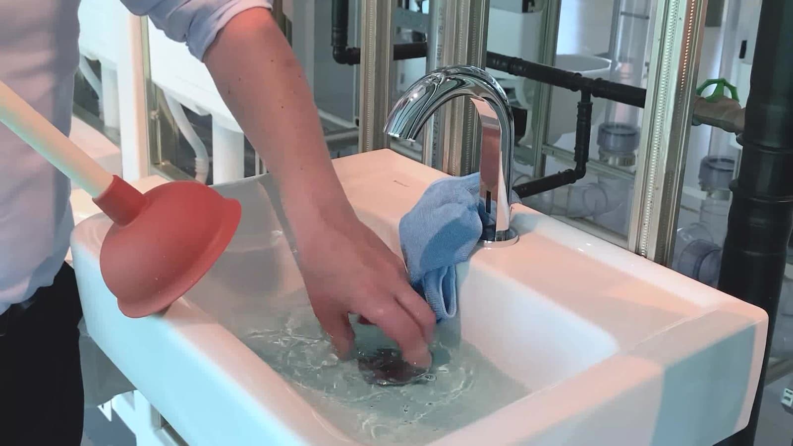 L'acqua nel lavabo non scarica più L'acqua nel lavabo non scarica più