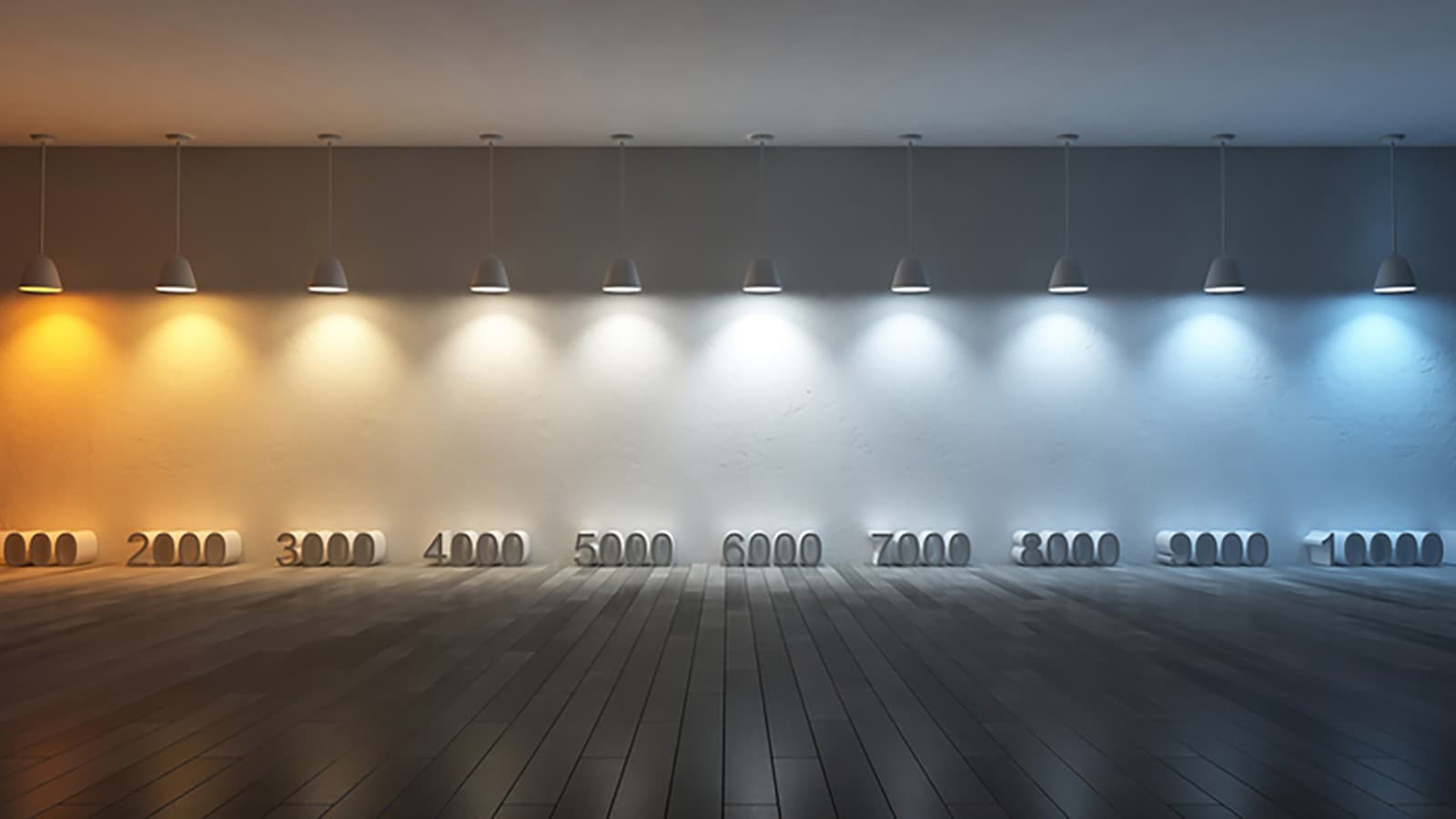 Illustrazione della temperatura del colore con diversi valori kelvin (© iStock.com/SuriyaKK) Illustrazione della temperatura del colore con diversi valori kelvin (© iStock.com/SuriyaKK)