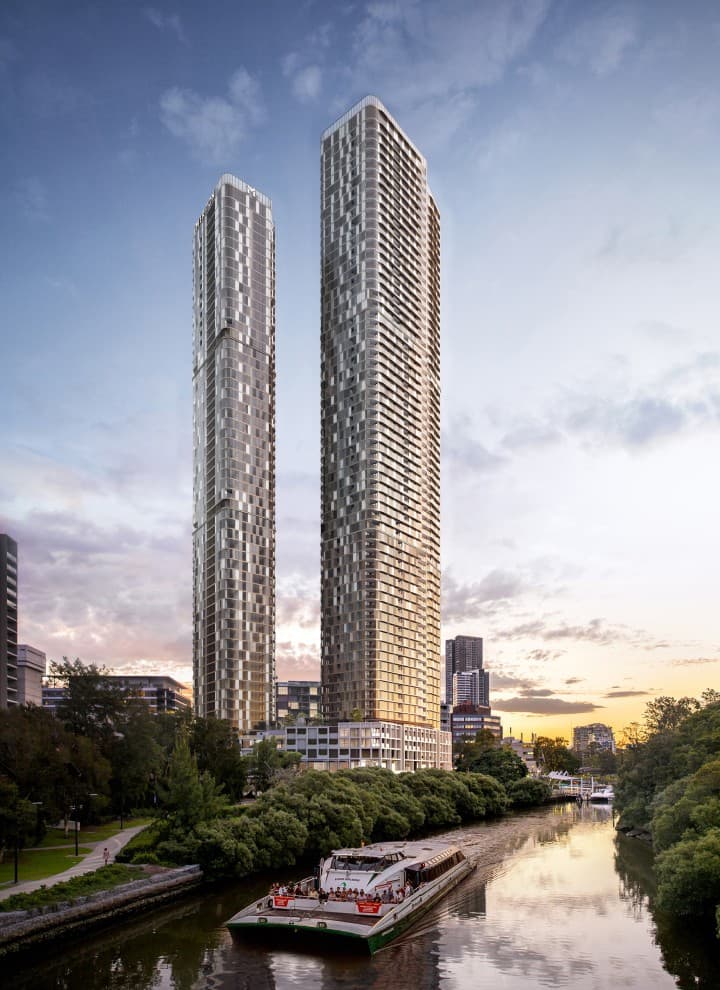 Le due 180 George Towers situate a ovest di Sydney (© Meriton Group) Le due 180 George Towers situate a ovest di Sydney (© Meriton Group)
