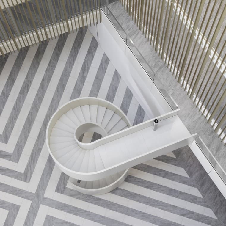 L’atrio centrale non è solo un luogo di incontro, ma rappresenta anche un elemento chiave del sistema di ventilazione. (© Ana Skobe) L’atrio centrale non è solo un luogo di incontro, ma rappresenta anche un elemento chiave del sistema di ventilazione. (© Ana Skobe)