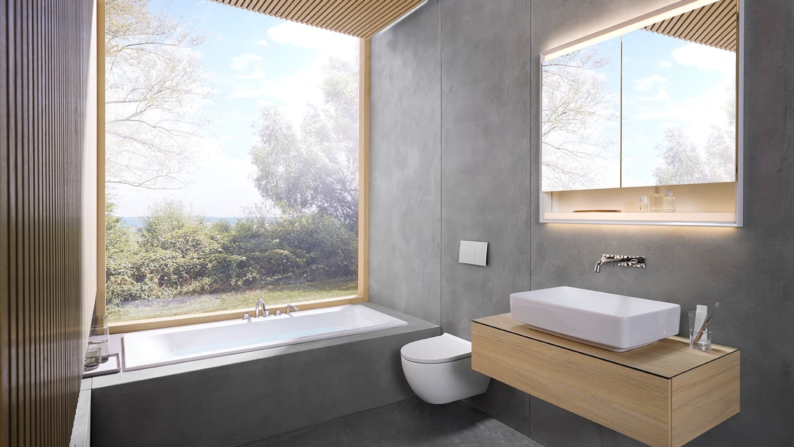 Calma e serenità nel bagno di 6 metri quadrati (© Geberit) Calma e serenità nel bagno di 6 metri quadrati (© Geberit)