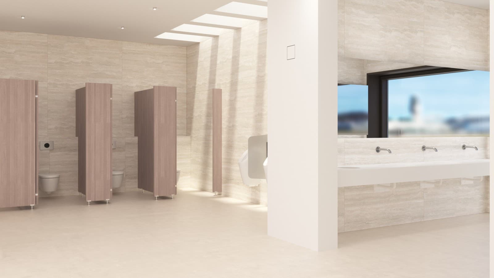 Bagno in ambiente pubblico (© Geberit) Bagno in ambiente pubblico (© Geberit)